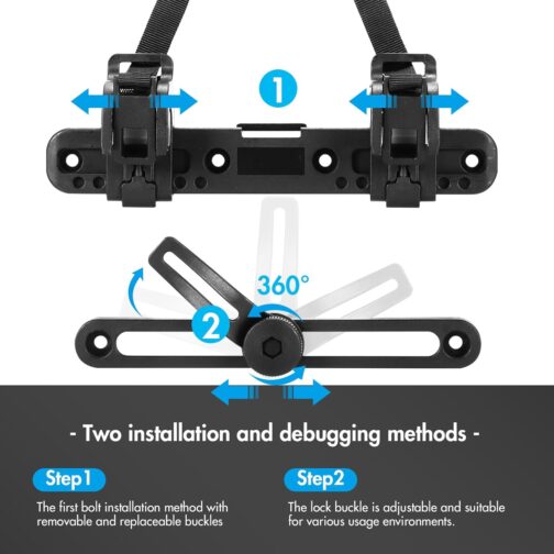 Wowlela Bicycle Side Bag Buckle, 360° Adjustable Bicycle Bag Attachment Pannier Rack Accessories, Practical Bicycle Pannier Rack – Bild 2