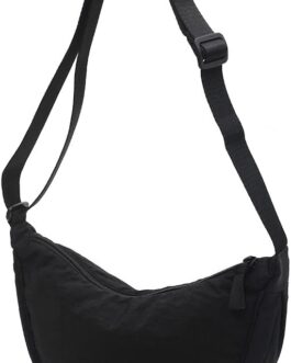 TIAASTAP Women’s Half Moon Crossbody Shoulder Bag, Hobo Casual, Plain Portable Crescent Moon Bag with Adjustable Shoulder Strap