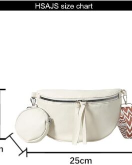 XFSRG Bum Bag Crossbody Bag Women’s Small Shoulder Bag Men’s Wide Shoulder Bag Women’s PU Mobile Phone Case Men with Removable Shoulder Strap and Mini Jewellery Bag Round
