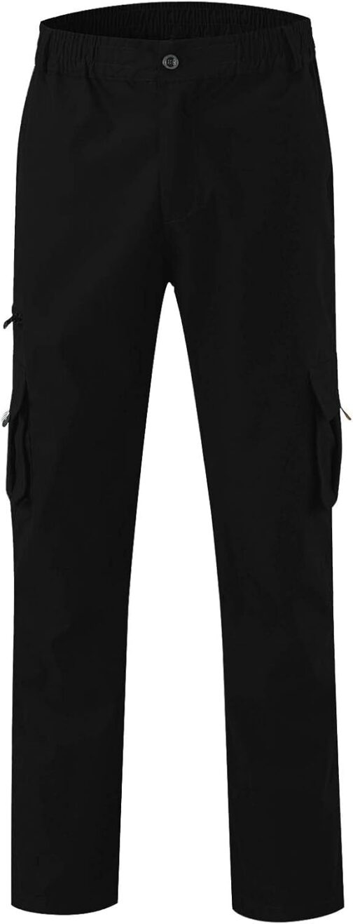 SOOUICKER Cargo Trousers Men's Baggy Casual Trousers with Side Pockets Trousers Relaxed Fit Hiking Trousers Summer Outdoor Trousers for Men Cargo Jogging Bottoms with Button Placket Cargo Trousers – Bild 4