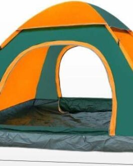Outdoor Tent 3-4 Person Camping Tent Green Orange 200 x 200 cm