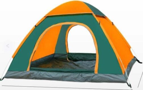Outdoor Tent 3-4 Person Camping Tent Green Orange 200 x 200 cm