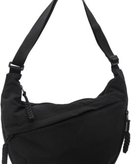 TIAASTAP Half Moon Shoulder Bag Nylon Large Crossbody Shoulder Bag Women Half Moon Slouchy Hobo Bag Bum Bag Women’s Shoulder Bags