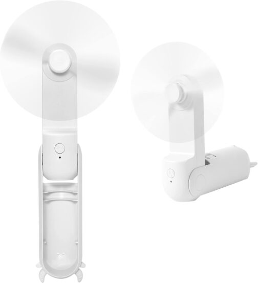JOPHEK Handheld Fan Battery Operated Small Handheld Fan Mini Fan Battery Fan Rechargeable 2000 mAh (White)
