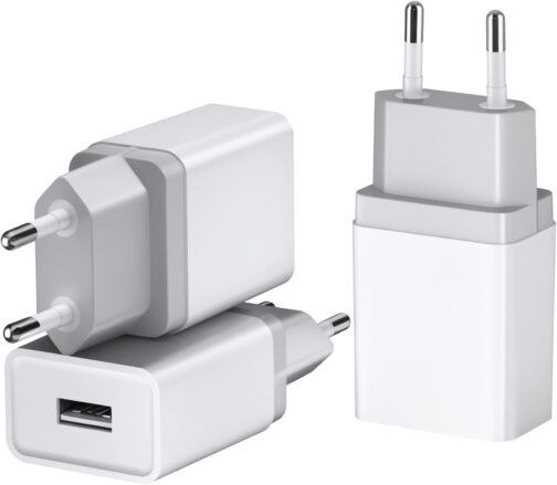 12 W USB Plug, Pack of 3, 2.4 A/5 V USB Charger, USB Power Supply, USB Plug, USB Power Plug, USB Aadapter, USB Socket Compatible with iPhone Galaxy, Xiaomi, Pixel, Huawei USB Charger