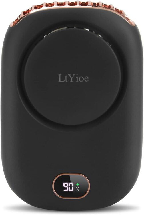 LtYioe USB Fan, Hand Fan, Small with Cable, Portable Mini Fan, Low Noise for Rechargeable Battery and 3-Speed with LED Indicator for Travel, Home, Office, Black