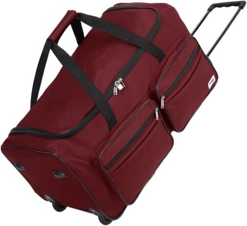 Deuba Travel Bag, XXL Trolley Function Sports Bag, Travel Trolley Luggage Bag, Navy Blue, Sizes 85–160 Litres, XL XXL, Choice of Colours, red