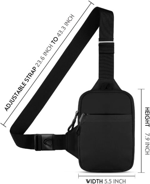 Simptech Running Belt Phone Holder, Mini Crossbody Chest Bag with Double Pocket, Water Resistant Fanny Pack, Hands-Free for Runners, Workout, Hiking, Cycling and Traveling., Black, shoulder bag – Bild 7