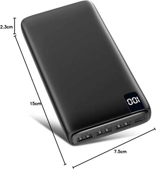 Riapow Powerbank 26800 mAh External Battery, 3.0 A USB C Fast Charging Portable Charger with LED Display, Mobile Phone Charger, 4 Outputs, USB Ports for iPhone, Samsung, Tablet and More – Bild 8