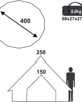 your GEAR Ravello Tent, Teepee Tent in 2 Sizes for 4-8 People, Family Tent with 400 cm or 500 cm Diameter, Camping Tent with 5000 mm Hydrostatic Head, UV 50+ Protection, Sewn-in Floor, Insect