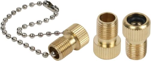 Flintronic Brass Adapter, Pack of 3 Bicycle Valve Adapters Made of Brass, Bicycle Car Valve Adapter, Valve Adapter Bicycle Car Valve with Sealing Ring