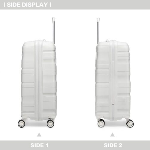 KONO Trolley Case with Beauty Case, 100% PP Suitcase Set, cream white – Bild 9