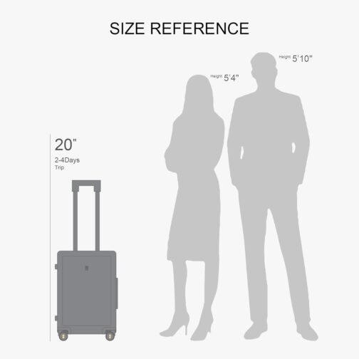 LEVEL8 Hand Luggage Suitcase, Lightweight Made of 100% Polycarbonate, Trolleys Suitcase, Hard Shells, Trolley Case, Elegance, Micro Diamond Textured Design 8 Spinner Size, dark grey, Suitcase set – Bild 9