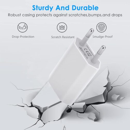 USB Charger 2-Pack USB Power Supply Charging Plug 5V-1A Universal Plug Adapter Socket Power Adapter Power Plug Charging Plug Compatible with iPhone 12/13/11/X/8/7, Samsung Galaxy, Huawei, Mobile Phone – Bild 2