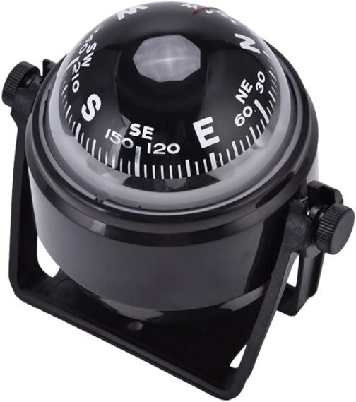 Digital Marine Compass High Precision Pivoting Night Vision Ball Compass Electronic Adjustable Navigation Compass with Holder for Marine Boots, Car, Motorcycle – Bild 3