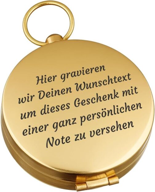 polar-effekt Gold Metal Compass with Engraving - Gifts for Men - Ideal for Birthday and Anniversary - Outdoor Pocket Compass for Hiking – Bild 3
