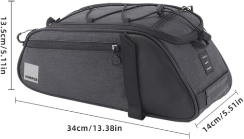 HOMPER Bicycle Saddle Bag Pannier Rack Bag Backpack Side Bag Mountain Road MTB Bicycle Cycling Back Seat Bag (8L) – Bild 2