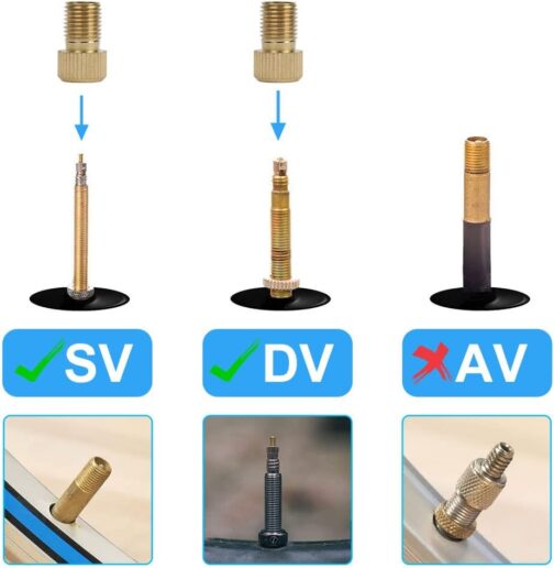 Flintronic Brass Adapter, Pack of 3 Bicycle Valve Adapters Made of Brass, Bicycle Car Valve Adapter, Valve Adapter Bicycle Car Valve with Sealing Ring – Bild 4