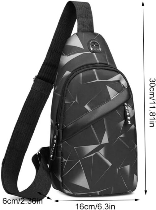 Men's Chest Bag, Sling Chest Crossbody Bag, Men's Crossbody Bag, Sling Bag, Anti-Theft Sling Bag, Shoulder Bag, Chest Bag, Chest Bag, Sling Bag, Black, black – Bild 2
