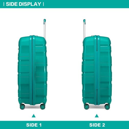 Kono Trolley Case with Beauty Case, 100% PP Suitcase Set, turquoise – Bild 7