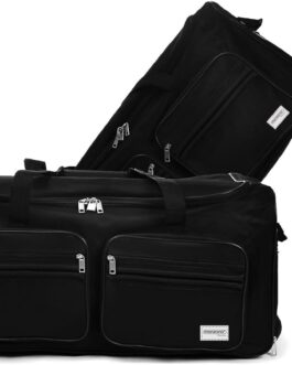 Deuba Travel Bag, XXL Trolley Function Sports Bag, Travel Trolley Luggage Bag, Navy Blue, Sizes 85–160 Litres, XL XXL, Choice of Colours, Black