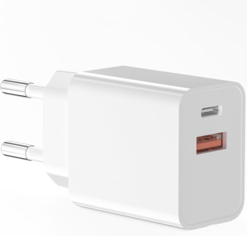 USB C Charger, 20 W 2 Port USB C Adapter with USB-C and USB-A Fast Charger Travel USB C Charger PD3.0 Charger Compatible with iPhone 16/16 Pro/16 Pro Max/16 Plus/15/14/13/SE/Pro/iPad White