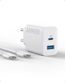 Anker 20 W USB C Charger, iPad Power Supply, USB Fast Charging Power Supply, iPad Charger, Compatible with iPhone 16/15/iPhone 15 Plus/iPhone 15 Pro/iPhone 15 Pro Max/iPad and More (with 150 cm USB-C