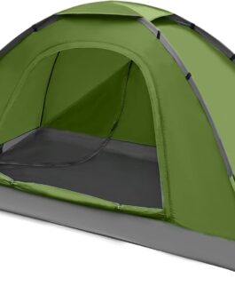 1 Personen Camping Zelt – Leicht Kuppel Campingzelt Rucksackzelt mit Anti Moskito Klarsicht Fenster Bildschirm 3000 mm Wasserdicht, Einfache Installation für Camping Outdoor Wandern