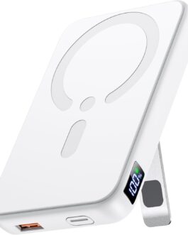 Power Bank for Magsafe, Eissix 12000 mAh Wireless Power Bank, PD 22.5 W USB-A Output, Wireless Portable Charger with Type-C Input and Output, LED Display for iPhone 16/15/14/13/12/Pro/Pro Max Ser