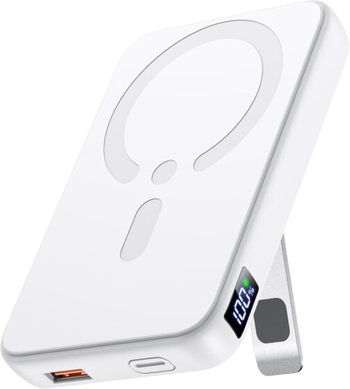 Power Bank for Magsafe, Eissix 12000 mAh Wireless Power Bank, PD 22.5 W USB-A Output, Wireless Portable Charger with Type-C Input and Output, LED Display for iPhone 16/15/14/13/12/Pro/Pro Max Ser