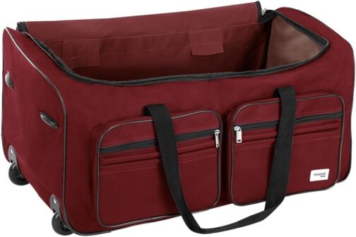 Deuba Travel Bag, XXL Trolley Function Sports Bag, Travel Trolley Luggage Bag, Navy Blue, Sizes 85–160 Litres, XL XXL, Choice of Colours, red – Bild 6