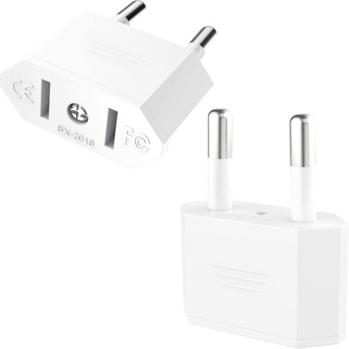 VIEVRE Adapter USA Deutschland Stecker,2 Stück US to EU Adapter,US Adapter EU,USA Adapter Steckdose,EU to US Adapter, EU Stecker Adapter,CE-Zertifizierun,USA Adapter für Geräte mit USA-Netzteil