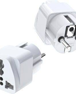 VIEVRE Pack of 2 Travel Adapters, Universal Adapter, China Germany Plug, Universal EU Adapter, Plug Adapter, Adapter Socket for USA, UK, Thailand, Switzerland, China, Italy, etc