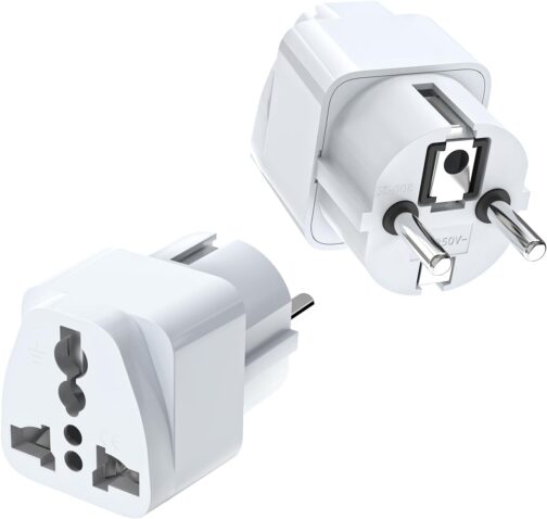 VIEVRE Pack of 2 Travel Adapters, Universal Adapter, China Germany Plug, Universal EU Adapter, Plug Adapter, Adapter Socket for USA, UK, Thailand, Switzerland, China, Italy, etc