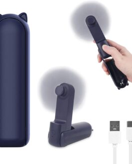 smtfcty USB Table Fan Clip Fan with 2800 mAh Rechargeable Battery, Min Fan with 3 Speed Levels and Lights, 360° Rotation Table Fans Battery for Indoor and Outdoor Use