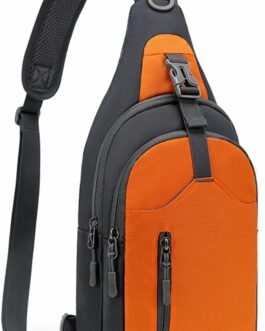 REETEE Lightweight Chest Bag Sling Shoulder Backpacks, Chest Bag Men’s with Adjustable Shoulder Strap, Shoulder Bag Crossbody Bag Backpack for Outdoor Sports, Cycling, Dog Hiking, orange, M, leisure