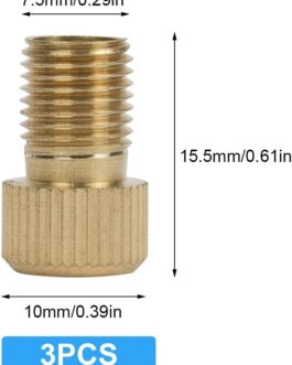 Flintronic Brass Adapter, Pack of 3 Bicycle Valve Adapters Made of Brass, Bicycle Car Valve Adapter, Valve Adapter Bicycle Car Valve with Sealing Ring