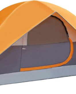 Amazon Basics Camping Dome Tent with Rain Cover and Carry Bag, Waterproof 3 Season Tent, Easy to Assemble, 4/8 People