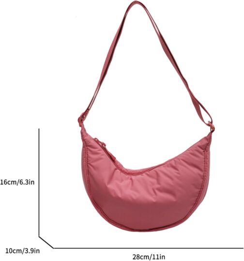 Valleycomfy Crossbody Moon Bag Shoulder Bag Women's Half Moon Handbag Water-Repellent Bum Bag Women's Half Moon Bag Shoulder Bag with Shoulder Strap Adjustable – Bild 2