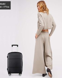 Kono Lightweight ABS Hand Luggage, Hard Shell, Cabin Luggage Suitcase, Travel Suitcase, Luggage, 56 cm, black
