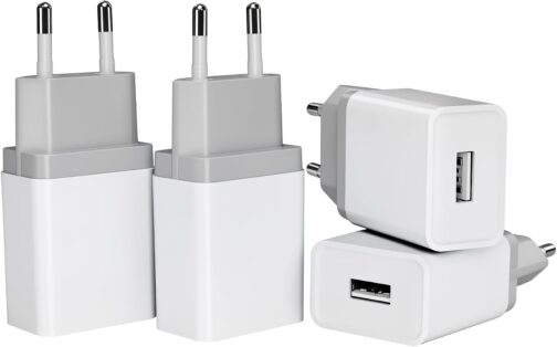 12 W USB Charger Pack of 4 2.4 A/5 V USB Plug USB Power Supply USB Charging Plug USB Power Plug USB Adapter USB Plug USB Socket Compatible with iPhone Galaxy Xiaomi Pixel Huawei USB Charger