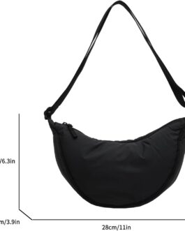 Valleycomfy Crossbody Moon Bag Shoulder Bag Women’s Half Moon Handbag Water-Repellent Bum Bag Women’s Half Moon Bag Shoulder Bag with Shoulder Strap Adjustable