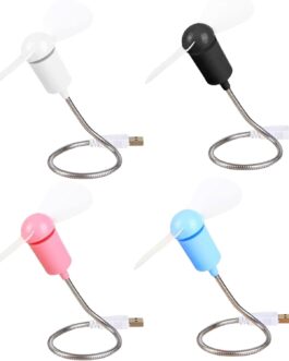 KARELLS Gooseneck Fan, Foldable Gooseneck Fan, Pack of 4 USB Fan, Gooseneck Fan, Mini USB Fan with Soft Fan Blades, for Home and Office