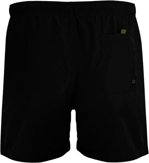 Bolzr Mens Swim Shorts Black Neon Yellow Print Quick Dry Elastic Waist Drawstring Side Pockets – Bild 3