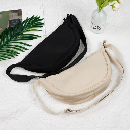 Aucuu Women's Half Moon Crossbody Shoulder Bag, Crossbody Bag, Women's Small Shoulder Bag with Adjustable Shoulder Strap, Hobo Halfmoon Bag, Plain Messenger Bag for Women Travel – Bild 6