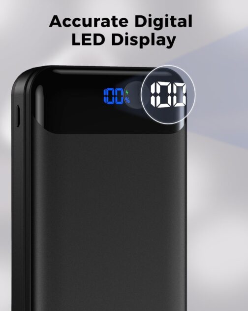 Enerwow Power Bank 27000 mAh, PD 30 W Power Bank Quick Charge, USB C Portable Charger with LED Display, External Battery with iPhone 15 14 Pro Max and Smartphone – Bild 8