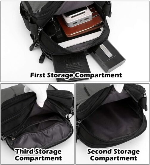 SPAHER Men's Oxford Shoulder Bag for iPad Messenger Bag Waterproof Shoulder Bag Gift for Men Messenger Bag Crossbody Travel Work Bag Student Bag – Bild 4