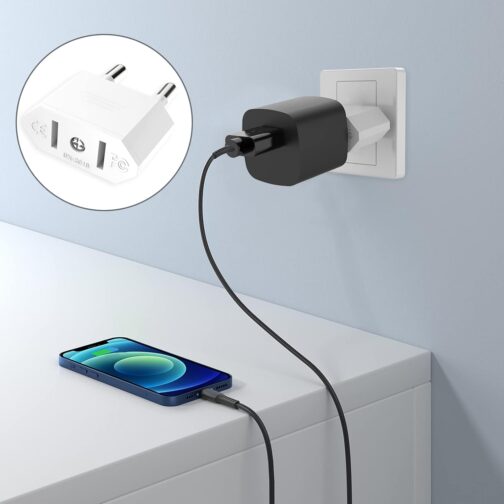 VIEVRE Adapter USA Deutschland Stecker,2 Stück US to EU Adapter,US Adapter EU,USA Adapter Steckdose,EU to US Adapter, EU Stecker Adapter,CE-Zertifizierun,USA Adapter für Geräte mit USA-Netzteil – Bild 6