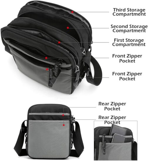 SPAHER Men's Oxford Shoulder Bag for iPad Messenger Bag Waterproof Shoulder Bag Gift for Men Messenger Bag Crossbody Travel Work Bag Student Bag – Bild 5
