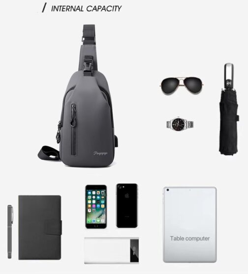 Pangogogo Wasserfest Crossbody Bag Herren|Leichte Kratzfeste Umhängetasche Herren Klein|Multi-Compartment Männerhandtasche für Radfahren, Wandern und Kurztrips – Bild 3